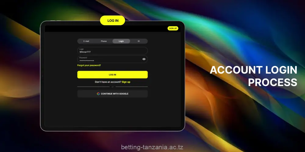 Tanzanian players must log in to their Parimatch account to start betting with real money