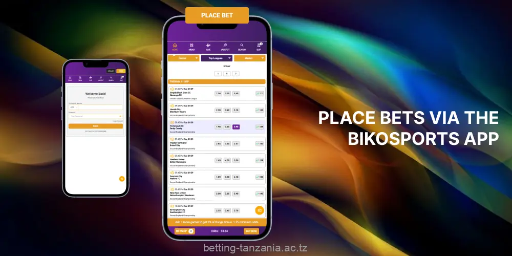 Tanzanian bettors can place bets on the BikoSports app after registration and deposit