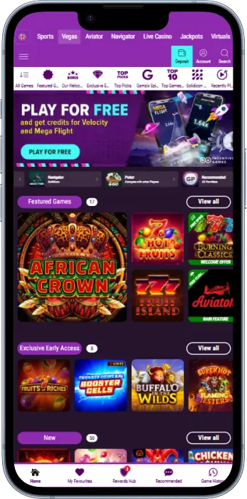 Casino games are available in the Premier Bet Tanzania app