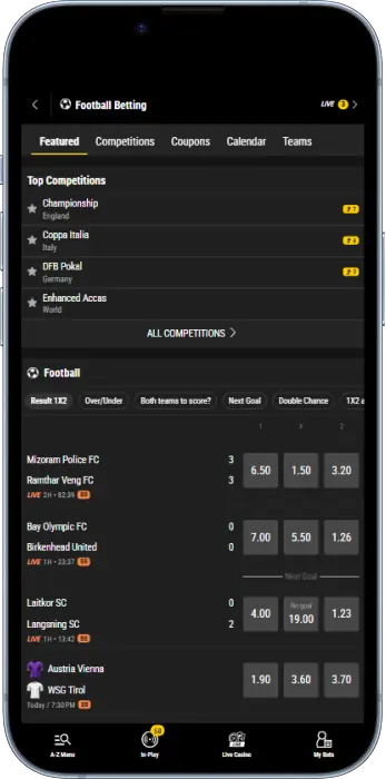 Players from Tanzania can bet on football and other sporting events on the Bwin app