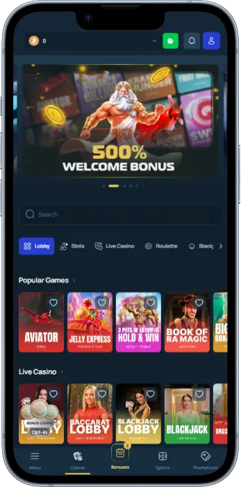 The Fortunejack app allows you to launch your search from the home screen