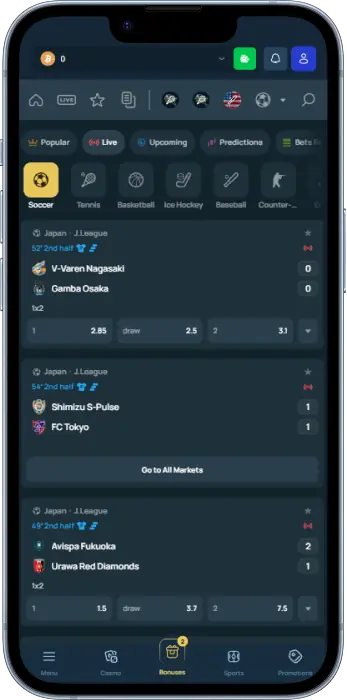 The Fortunejack app allows users from Tanzania to place bets on popular sporting events