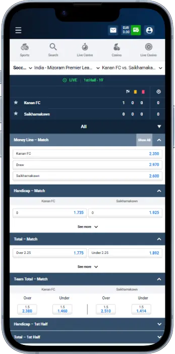 Users from Tanzania can place live sports bets via the Pinnacle app