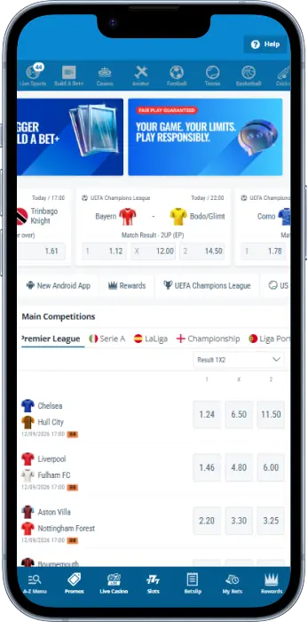Sportingbet Tanzania app home page