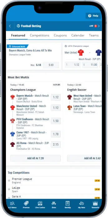 Players from Tanzania can bet on football events through the Sportingbet app