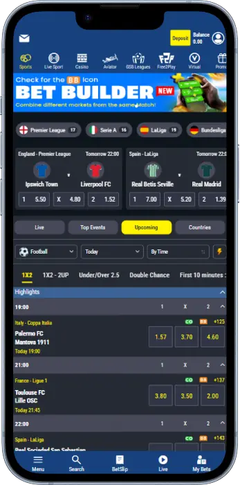 Home screen of Gal Sport Betting Tanzania application
