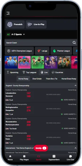 Players from Tanzania can bet on sports live on the Supabets app
