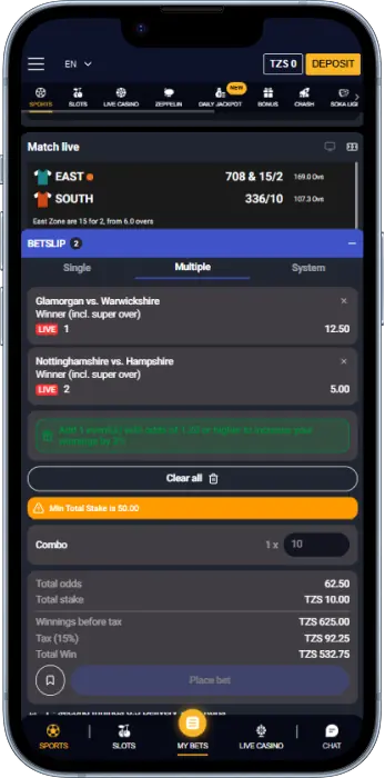 Various types of bets are available on the Sokabet Tanzania app