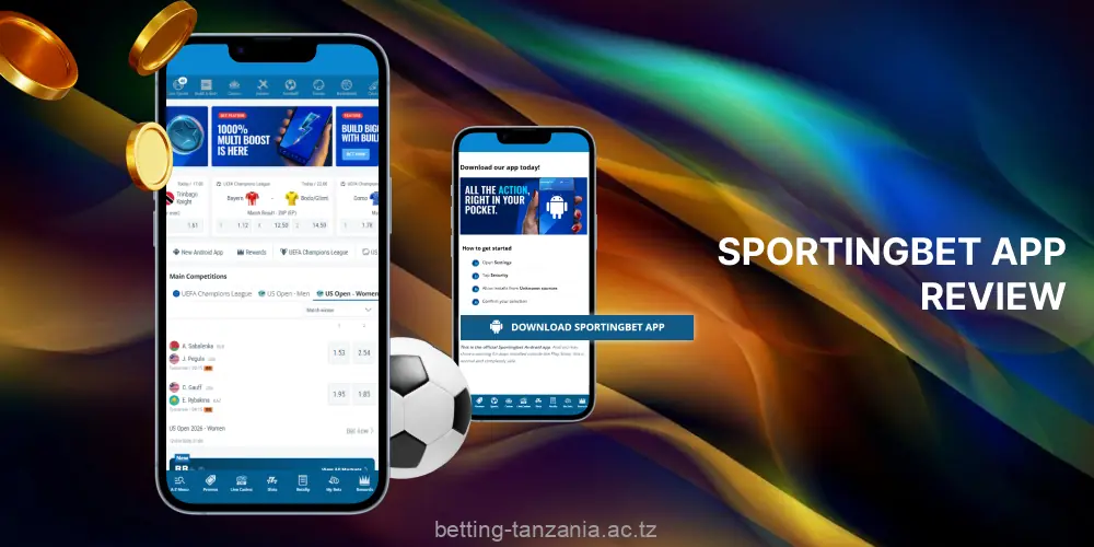 Options of the Sportingbet app for Tanzanian players