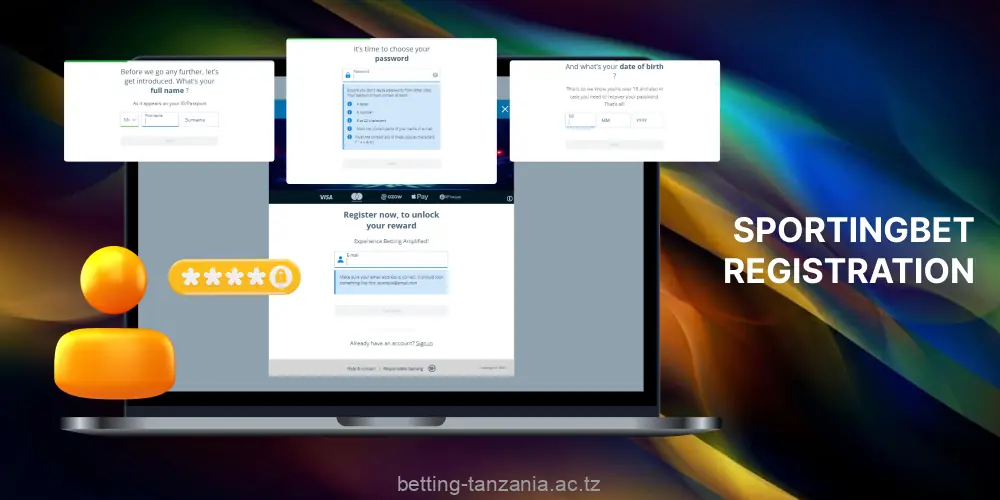 Step-by-step instructions for users from Tanzania to register at Sportingbet
