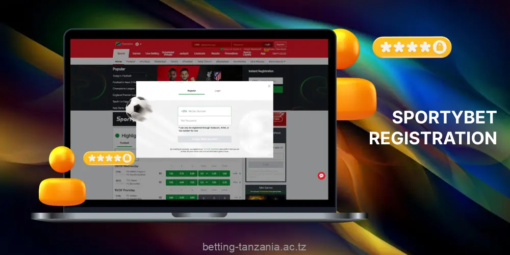 To access Sportybet's services, players from Tanzania need to create an account