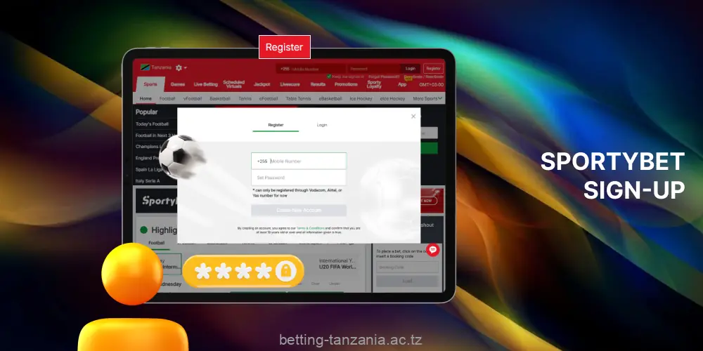 Registration in Sportybet Tanzania is done in a few clicks