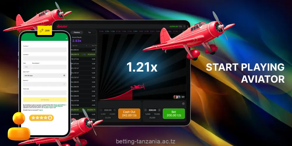 The Aviator crash game on Premier Bet is available after registration and making a deposit