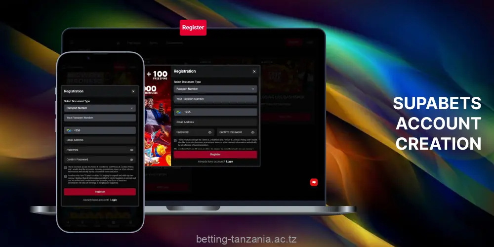 Signing up with Supabets is the first step for players from Tanzania to join the bookmaker and get access to bets