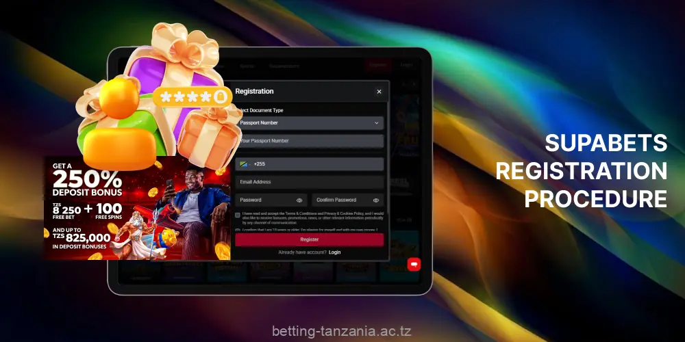 The Supabets betting site offers a simplified registration process for Tanzanian players