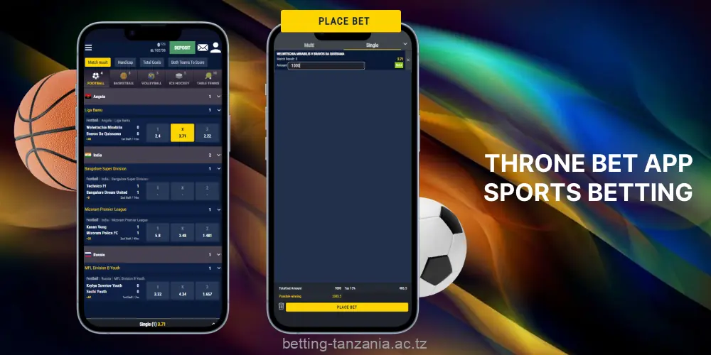 The Throne Bet app offers 24/7 access to betting and virtual bets
