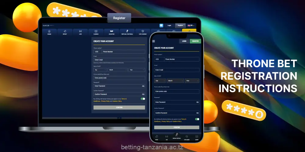 After registering at Throne Bet Tanzania, players can bet with real money