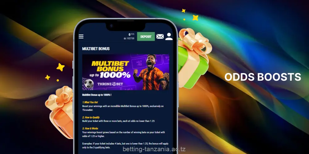 Throne Bet offers customers fromTanzania to take advantage of generous bonuses and ongoing promotions