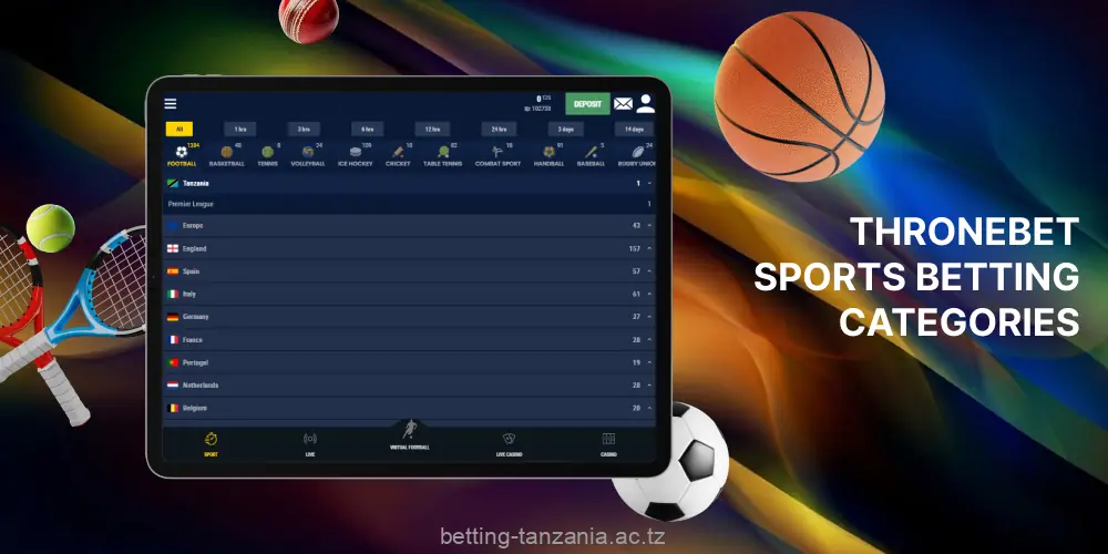 Throne Bet accepts bets from Tanzanian players 18 years and older