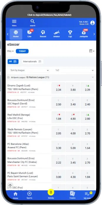 Tanzanian players can bet on eSoccer through the Wasafi Bet app