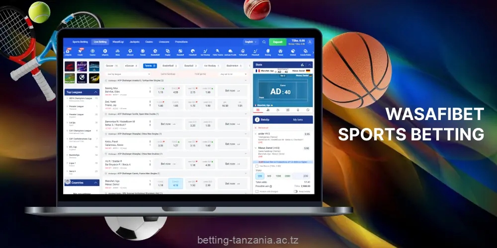 The Wasafi Bet online platform in Tanzania offers a wide range of sporting events for betting